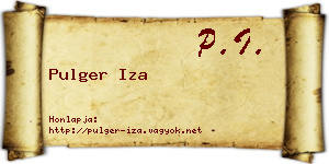 Pulger Iza névjegykártya